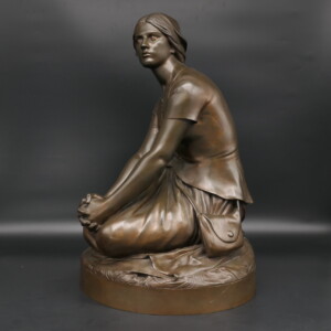 特价 法国约1872年全铜雕塑 栋雷米的圣女贞德 CHAPU作品 西洋古董雕塑
