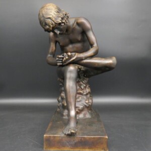著名全铜雕塑 拔刺的男孩 法国19世纪铸造 西洋古董雕塑